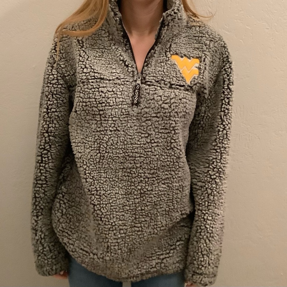 WV Boxercraft Gray Teddy sweatshirt with Yellow Emblem